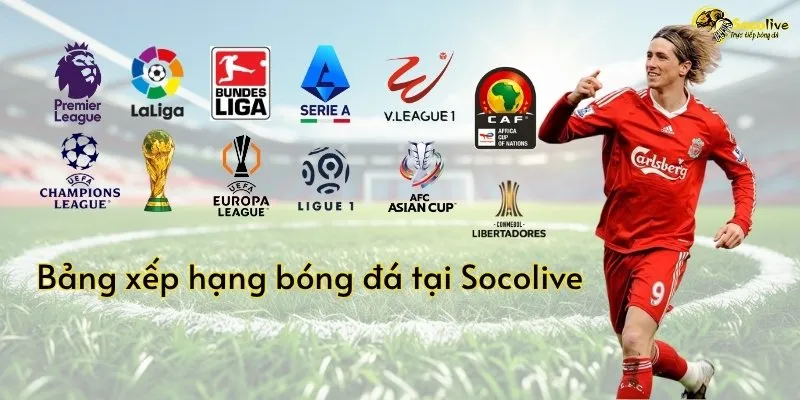 Cập nhật bảng xếp hạng Anh, Đức, Pháp, Ý, Việt Nam,.. Tại Socolive TV
